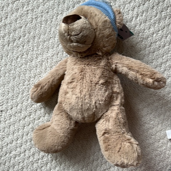 NWT - Baby Bear Wearing Blue Winter Hat & Matching Baby Hat With Bear Ears - Picture 7 of 9